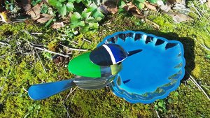 Blue-Tit on Leaf Dish  (SOLD)