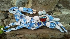 Large Summer Birds Hare (with pair of doves) (SOLD)