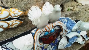 Large Summer Birds Hare (with pair of doves) (SOLD)