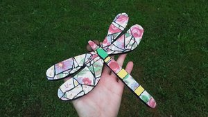 Pink Roses Dragonfly (hand painted) (SOLD)