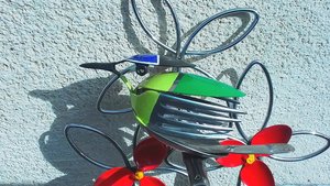 Blue-tit Bird on Branch (hanging wall art) (SOLD)