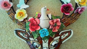 Spring Stag Deer Head (with Dove & Butterfly friends) (SOLD)