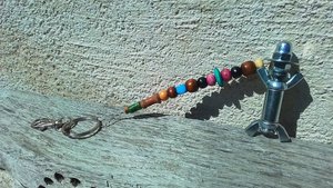 Beaded Metal Men Keyrings