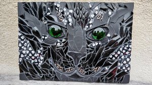 Custom Pet Portraits - face close-up (ceramic, pique-assiette) - A4 size