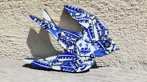 Mini (baby) Blue & White Swallow (right facing) (SOLD)