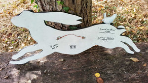Large Summer Blossom Hare (with bird friend) (SOLD)