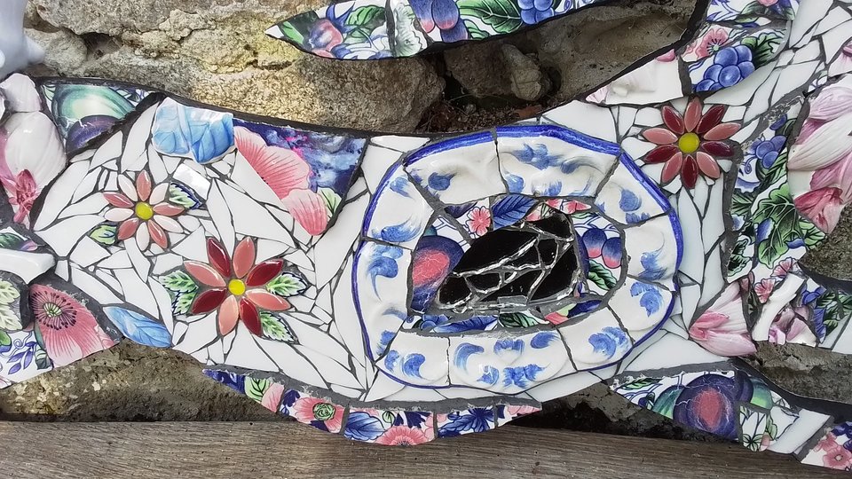 Large Summer Blossom Hare (with bird friend) (SOLD)
