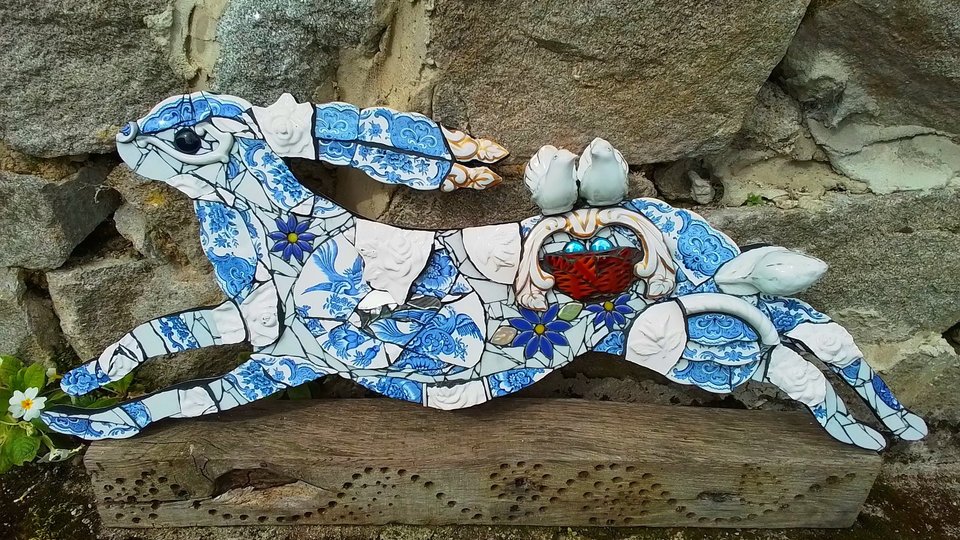 Large Summer Birds Hare (with pair of doves) (SOLD)