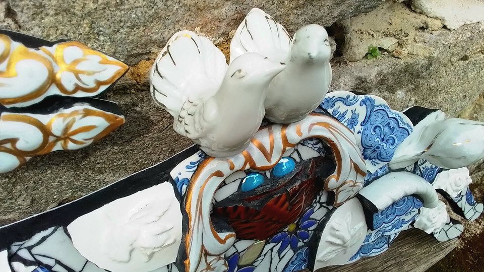 Large Summer Birds Hare (with pair of doves) (SOLD)