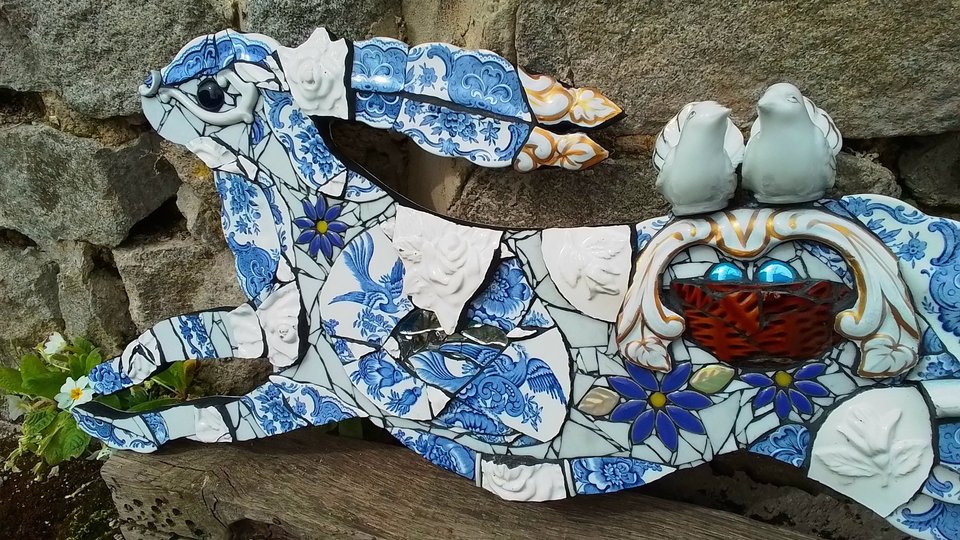 Large Summer Birds Hare (with pair of doves) (SOLD)