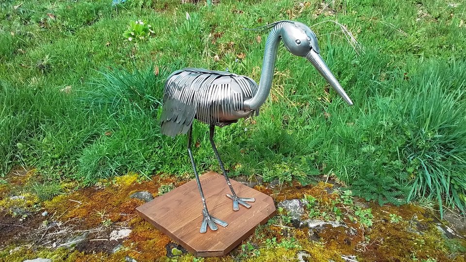 XL Heron (on wooden base) (SOLD)