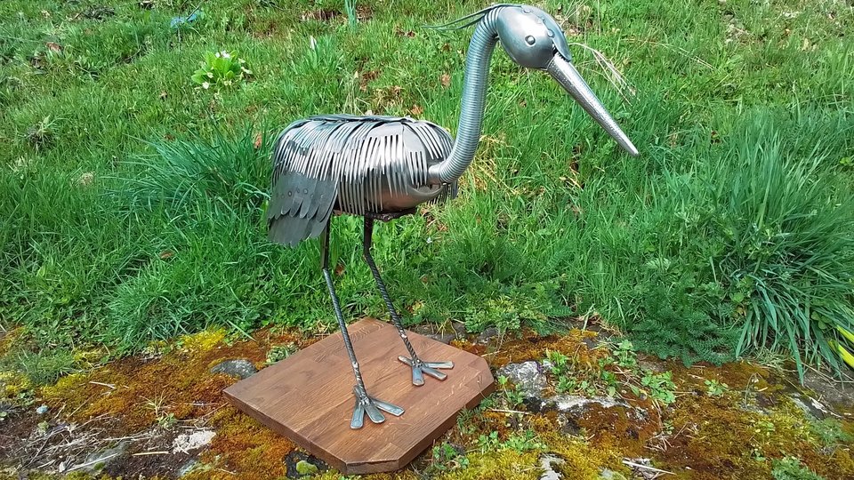 XL Heron (on wooden base) (SOLD)