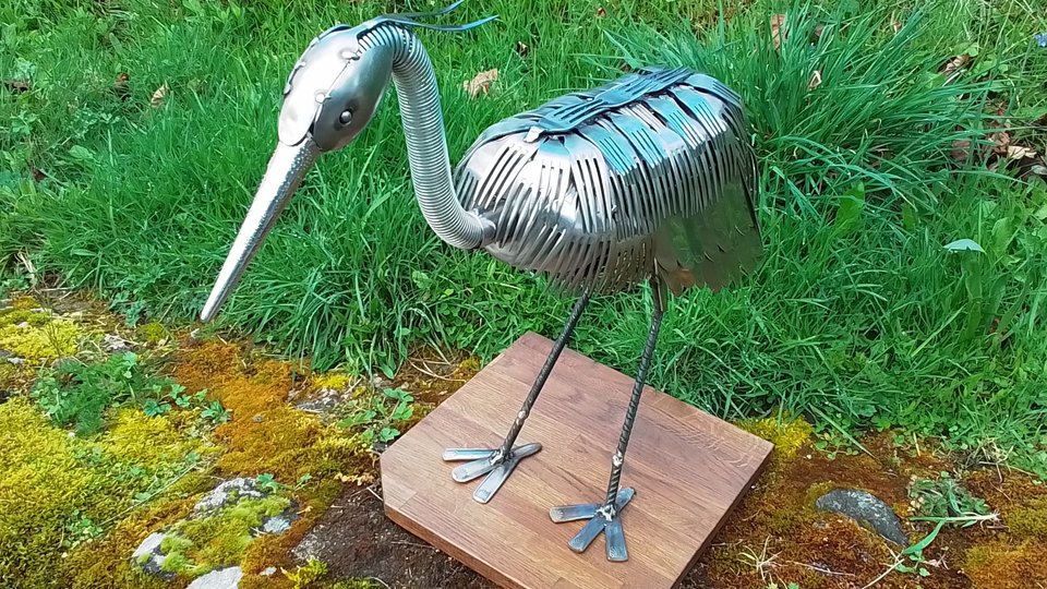 XL Heron (on wooden base) (SOLD)