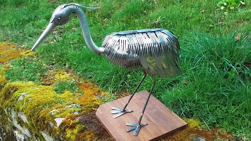XL Heron (on wooden base) (SOLD)