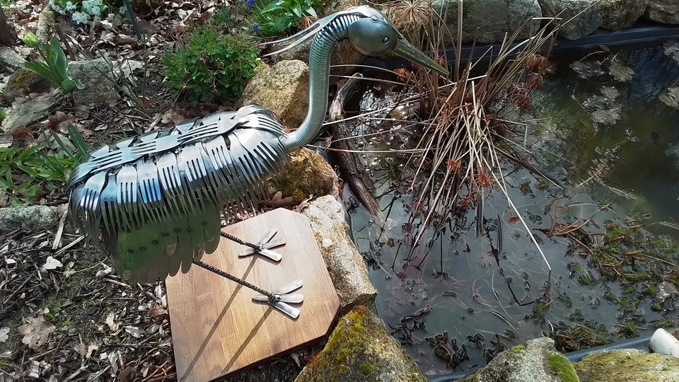 XL Heron (on wooden base) (SOLD)