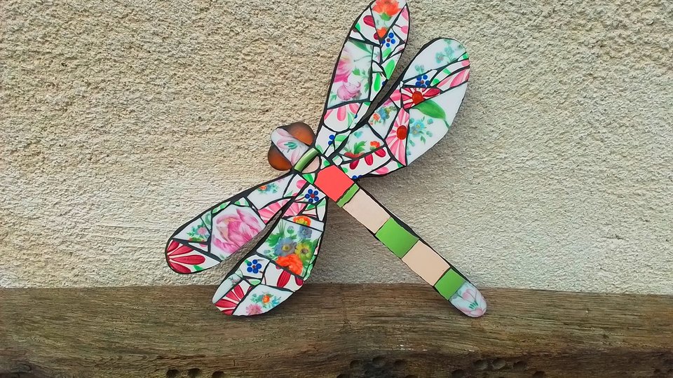 Flowery Pink Summer Dragonfly (SOLD)