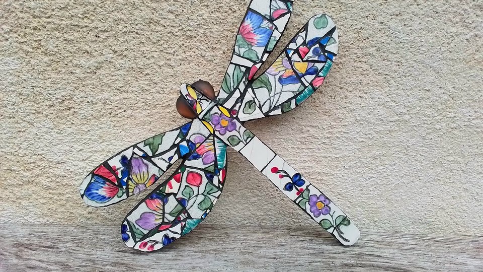 Purple Flowers Dragonfly (SOLD)