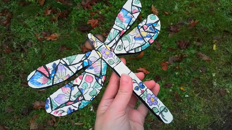 Purple Flowers Dragonfly (SOLD)