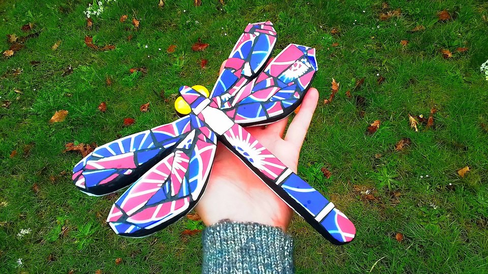 Pink & Blue Retro Dragonfly (SOLD)