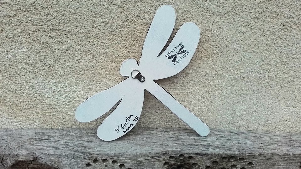 Zesty Yellow & Silver Rose Dragonfly (SOLD)