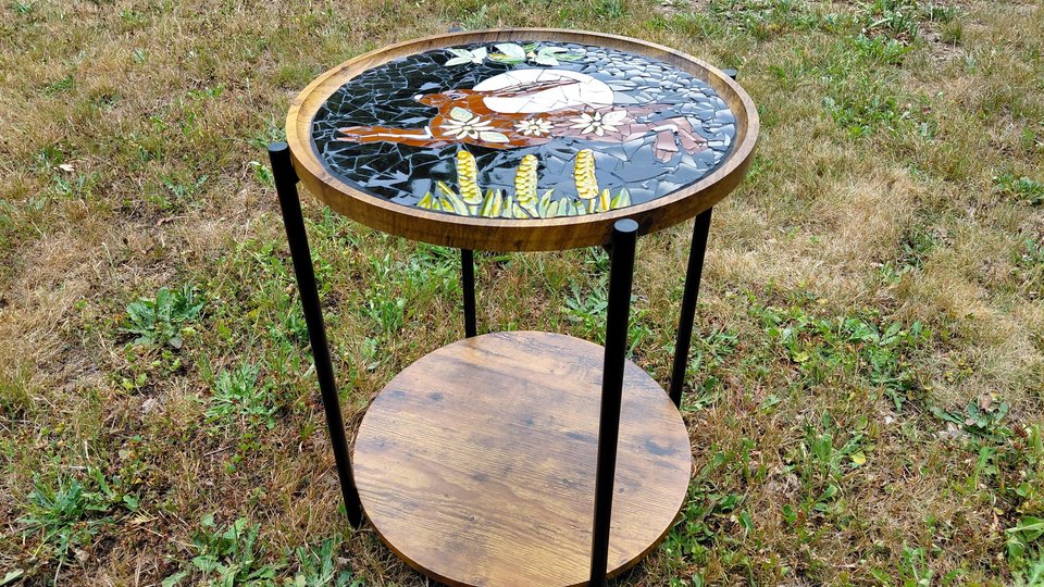 Running Harvest Hare & Moon Side Table (SOLD)