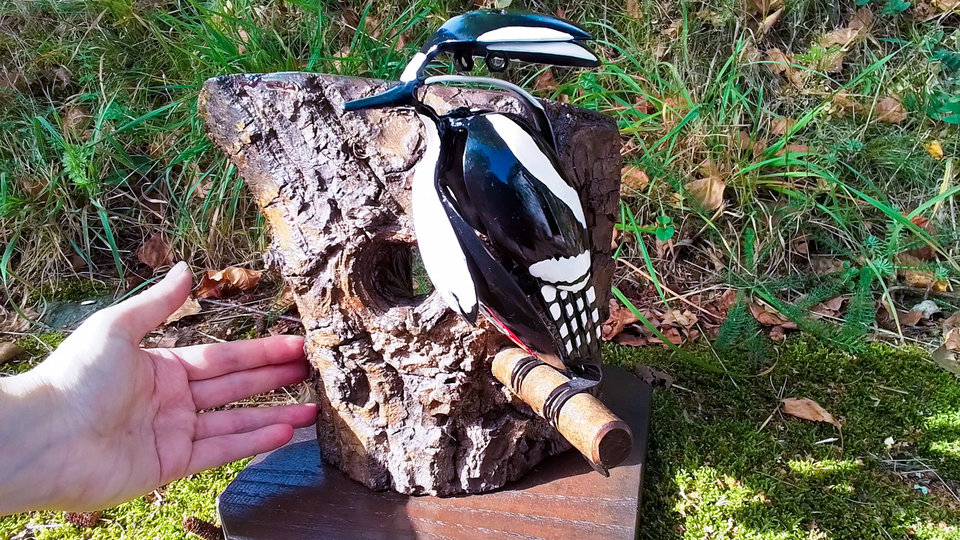 Large Spotted Woodpecker (on tree) (SOLD)
