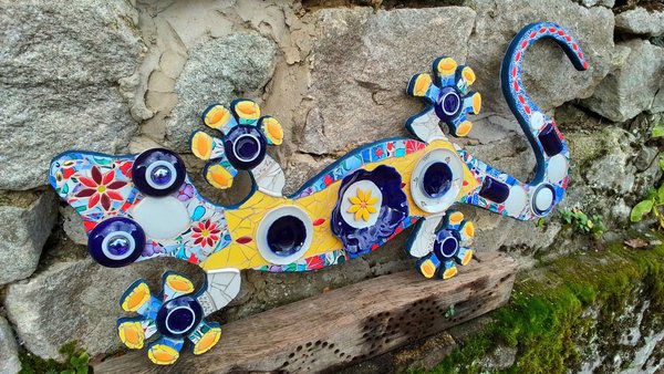 Large Yellow Floral Wall Gecko (SOLD)