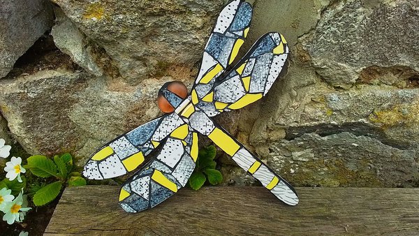 Yellow & Grey Mottled Dragonfly (SOLD)