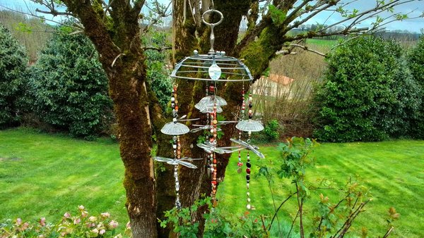Large Dragonfly & Crystal Chandelier (SOLD)