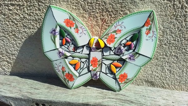 Purple & Red Flowers Butterfly (SOLD)