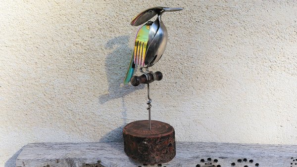 Rainbow Kingfisher (on wood) (SOLD)