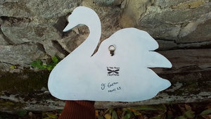 Large Blue Swirls Swan