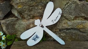 Green & Pink Floral Dragonfly (SOLD)