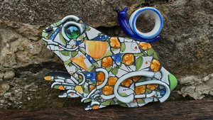 Frog with Snail Friend (SOLD)