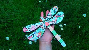 Flowery Pink Summer Dragonfly (SOLD)