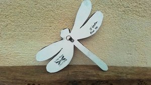 Blue & White Floral Dragonfly (SOLD)