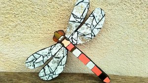 Gold & Peach Floral Dragonfly (SOLD)