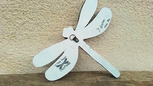 Gold & Peach Floral Dragonfly (SOLD)