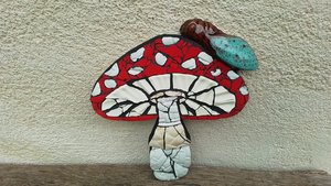 Fly Agaric Mushroom (with Cicada) (SOLD)
