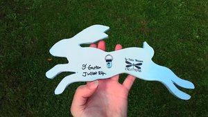 Mini Blue Flowery Hare (SOLD)