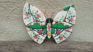 Green & Pink Roses Butterfly (SOLD) 