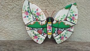Green & Pink Roses Butterfly (SOLD) 