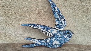 Blue & White Summer Swallow (right facing) (SOLD)