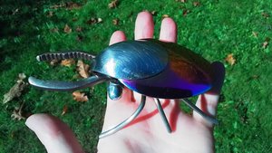 Rainbow Stag Beetle (rainbow abdomen & wingcases) (MADE TO ORDER)
