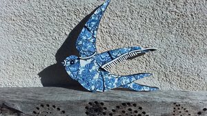 Blue & White Summer Swallow (left facing) (SOLD)