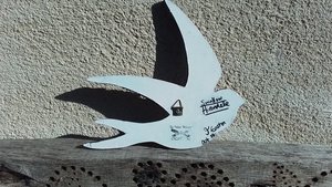 Blue & White Summer Swallow (left facing) (SOLD)