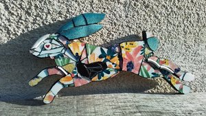 Mini Blue Flowers Hare 