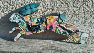 Mini Blue Flowers Hare 