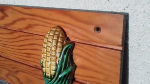 Sweetcorn & Pineapple Ceramic Hooks (on wood) (SOLD)