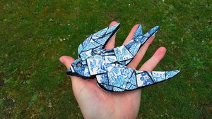 Mini (baby) Blue & White Swallow (left facing) (SOLD)